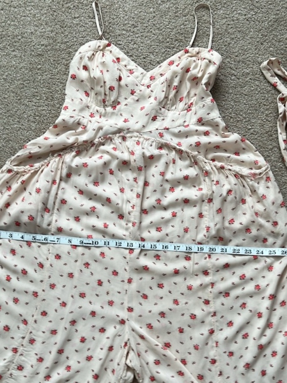 Free People Ivory Floral Eloise Jumpsuit S - Picture 5 of 8